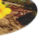 Planche à découper en verre Hibiscus jaune (Coin)