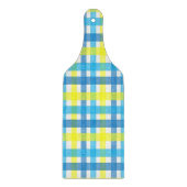 Planche à découper en verre Jaune Bleu Plaid (Devant)