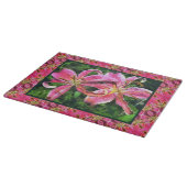 Planche à découper en verre Lys roses (Coin)