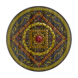 Planche à découper en verre Mandala Scorpion
