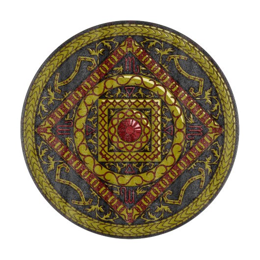 Planche à découper en verre Mandala Scorpion (Devant)