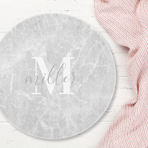 Planche à découper en verre monogramme en marbre b