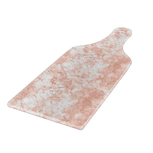 Planche à découper en verre - Motif marbre rose go