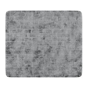 Planche à découper en verre mur de brique grise en
