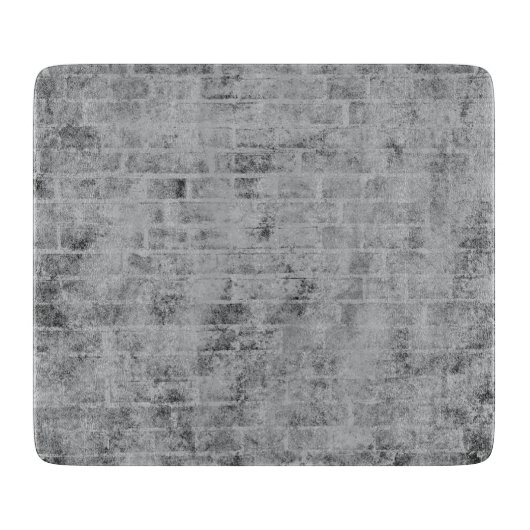 Planche à découper en verre mur de brique grise en (Devant)