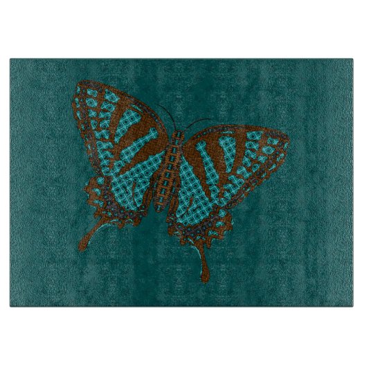 Planche à découper en verre Papillon indigène (Devant)