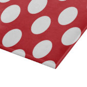 Planche à découper en verre Polka rouge et blanc (Coin)