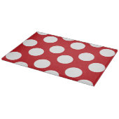 Planche à découper en verre Polka rouge et blanc (Coin)