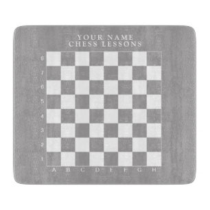 Planche à découper en verre pour jeux d'échecs de 