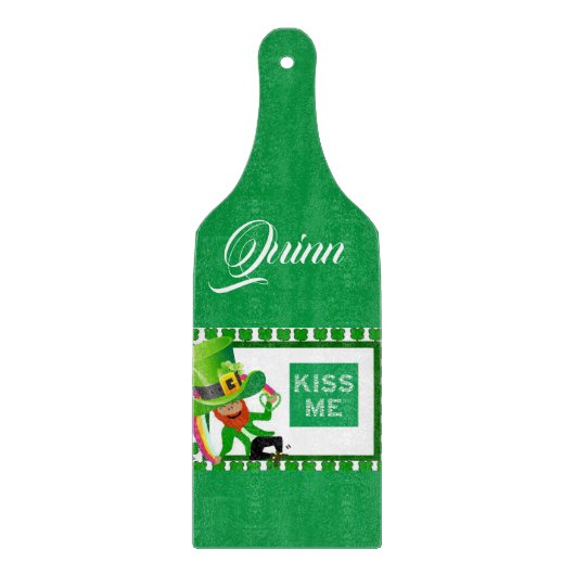 Planche à découper en verre pour la Saint-Patrick (Devant)