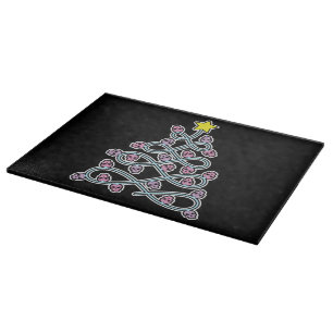 Planche à découper en verre pour sapin de Noël crâ