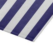 Planche à découper en verre rayé bleu et blanc (Coin)