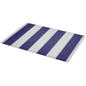 Planche à découper en verre rayé bleu et blanc (Coin)