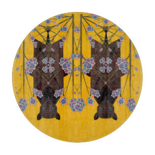 Planche à découper en verre rond Renard Volant