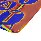 planche à découper en verre rouge/bleu (Coin)
