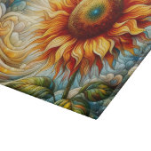 Planche à découper en verre tournesol (Coin)