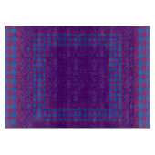 Planche à découper en verre violet et bleu, chèque (Devant)