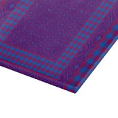 Planche à découper en verre violet et bleu, chèque (Coin)