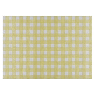 Planche À Découper En vichy jaune pâle et blanc