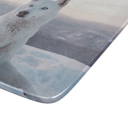 Planche À Découper Enchanter White Husky Dog dans la neige (Coin)