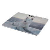 Planche À Découper Enchanter White Husky Dog dans la neige (Coin)