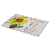 Planche à découper encouragement positif Tournesol (Coin)