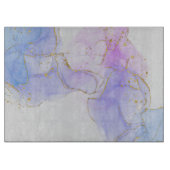 Planche À Découper Encre d'alcool rose, pourpre et bleu (Devant)