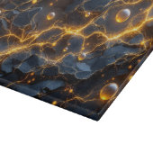 Planche À Découper Énergie électrique Abstraite avec éclair doré (Coin)