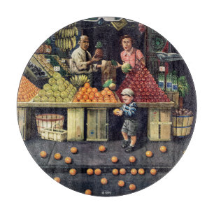 Planche À Découper Enfant en bas âge et oranges