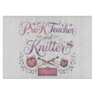 Planche À Découper Enseignant de maternelle et coupe-verre décoratif