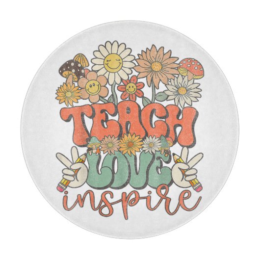 Planche À Découper enseigner amour inspirer rétro rentrée des classes (Devant)
