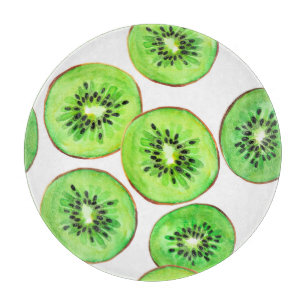 Planche À Découper Ensemble d'aquarelle aux fruits Kiwi verts