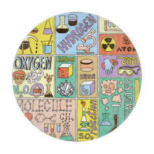 Planche À Découper Ensemble d'illustrations Vintages de la chimie