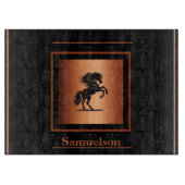 Planche À Découper Equestrian Copper-Embellished Personalized Glass (Devant)