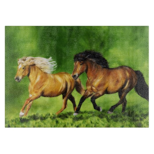 Planche À Découper Équipe de rêve Chevaux islandais en course (Devant)