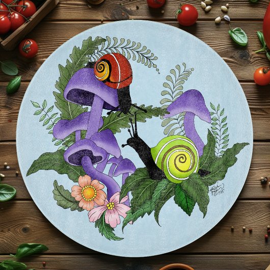 Planche À Découper Escargots cubains champignons violets