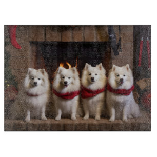 Planche À Découper Eskimo américain au coin du feu de Noël
