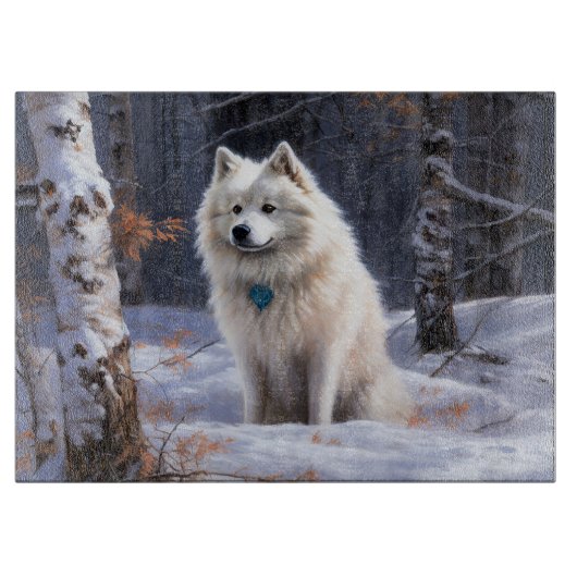 Planche À Découper Eskimo Américain Noël sous la Neige (Devant)