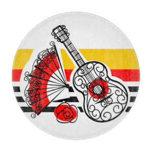 Planche À Découper Espagne Souvenirs Stripe Classic rond