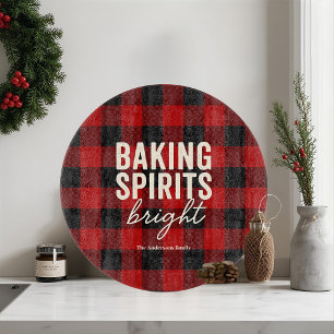 Planche À Découper Esprits de pâtisserie lumineux Buffalo Plaid Noël