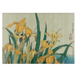 Planche À Découper Estampe vintage Iris Sauterelle de Hokusai : Japon