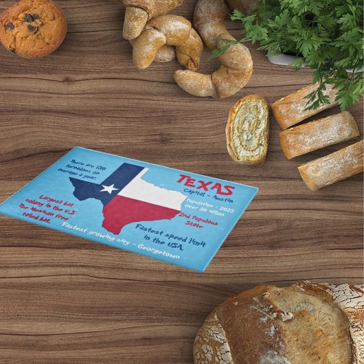 Planche À Découper État du Texas Extraordinaire Fact Glass