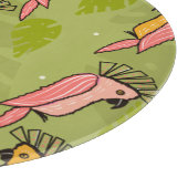 Planche À Découper Été Cockatoo Oiseaux Monstera Verdure (Coin)