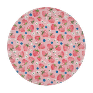 Planche À Découper Eté fraise, arrière - plan caricaturale.