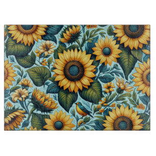 Planche À Découper Été/tournesol/oiseau