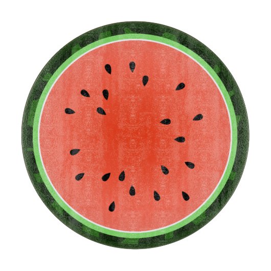 Planche À Découper Eté Watermelon Slice Round Glass Cutboard (Devant)