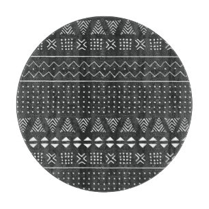 Planche À Découper Ethnie tribale : motif noir blanc.