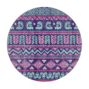 Planche À Découper Ethnique Tribale : Motif coloré sans couture.