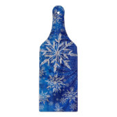 Planche À Découper Étoile de Noël flocon de neige bleu glace (Devant)