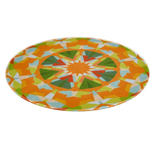 Planche À Découper Étoile verte orange vif Kitsch Eclectique (Coin)